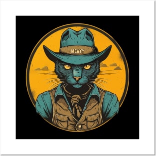 Cat Cowboy Meow-riffic Rodeo Posters and Art
